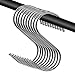 PIXNOR Stainless Steel S Shaped Hooks 10pack for Home Kitchen and Garage - Size M