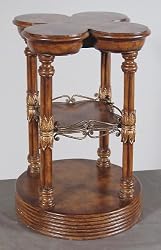 Pen Shell Accent Table 16" Inlaid Wood Iron Side New