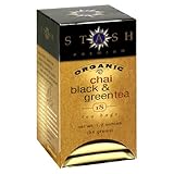 Stash Premium Organic Chai Black & Green Tea, Tea Bags, 18-Count Boxes (Pack of 6)