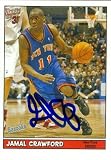 Jamal Crawford Autographed/Hand Signed Basketball Card (New York Knicks) 2005 Topps Bazooka Mini #42
