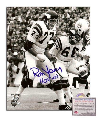 Ron Yary NFL Minnesota Vikings Hand Signed 8x10 Photograph White Jersey