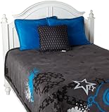 Cozy Fresh Fun Skulls and Stars Mini Comforter Set, Gray, Twin