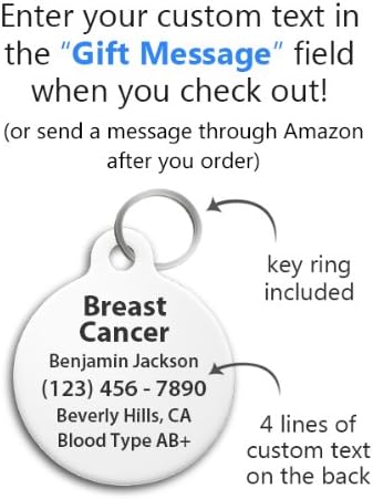 Medical Tags - Breast Cancer - White Cross Symbol