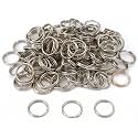 100 Split Ring Fishing Lure Keychain Nickel Plated 16mm