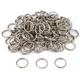 100 Split Ring Fishing Lure Keychain Nickel Plated 16mm
