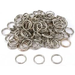 100 Split Ring Fishing Lure Keychain Nickel Plated 16mm