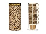 Present Time Bud Coffee Set Tower Leopard with Ceramic Stand  from Present Time UK