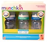 Munchkin Tri-Flow 250 ml/ 9oz Wide Neck Bottle Triple Pack