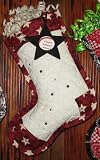 Americana Red with White Stars on White Quilt Christmas Stockings and Gifts and Parties Hanging Stockings of Quilting Cotton Fabric Handcrafted Keepsakes Personalized with Picture Frames