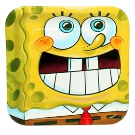 SpongeBob Classic 9" Square Dinner Plates (8 count) Child