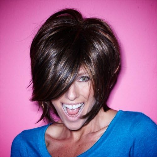 Brown Du Wig Frosted w/ Auburn Highlights - High Quality Kanekalon Synthetic Wigs for Women, Like Human Hair, Medium Brunette Style, Hair Loss Replacement