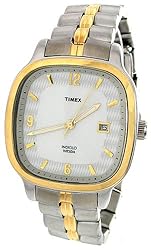 TIMEX Men's Square Faced Two-Tone Dress Watch with Indiglo Night Light. Model: T27361