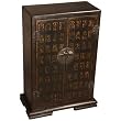 Handmade Asian Furniture - 37" Antique Style Black Storage Cabinet Ancient Chinese Symbol Design