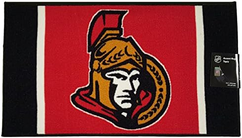 Ottawa Senators Indoor Decorative Accent Non Slip Area Rug Black, White, Red, Yellow also used for Hockey skates Mat