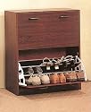 Double Cherry Finish Shoe Cabinet