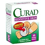 Curad Sensitive Skin Adhesive Bandages, Assorted, 30 bandage (Case pack of 24)