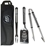 MLB San Diego Padres Stainless Steel BBQ Set with Bag