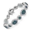 Bracelet With 8.00ctw Genuine Diamonds Crafted in White Gold. Total item weight 21.2g Length 7.5in