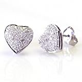 0.2 Carat 14KWG Diamond Heart Earrings
