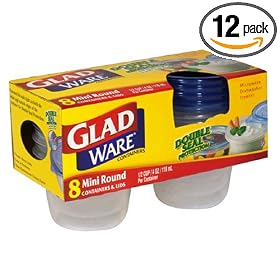 GladWare Mini Round, 4-Ounce Containers with Lids, 8-Count Containers (Pack of 12)