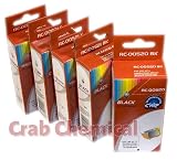 AVEC PUCE !!! 20 Cartouches d'encre compatible pour les imprimantes Canon Pixma IP 4850, 4950, IX 6520, 6550, MG 5120, 5150, 5220, 5250, 6120, 6150, 8120, 8150, MX 882, 885 compatible á Canon PGI-525BK / CLI-526BK / CLI-526C / CLI-526M / CLI-526Y / 4x Noir + 4x Photonoir + 4x Cyan + 4x Magenta + 4x Jaune de Crab Chemical©
