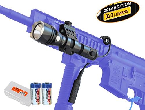 Fenix TK22 2014 Edition 920 Lumens 300 Yards Tactical LED Flashlight with Rifle Mounting Kit: Remote Pressure Switch, Picatinny Rail Mount, 2x Tenergy CR123A Batteries &amp; Lumentac Battery Organizer