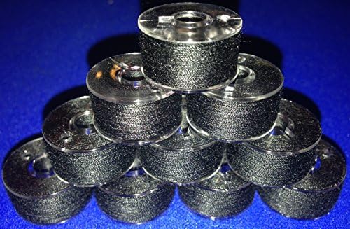 20 Prewound 90 Weight Black Thread Embroidery Bobbins Size A Class 15 for Janome Machines