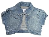 Limited Too Girls Rhinestone Denim Cropped Bolero Jacket