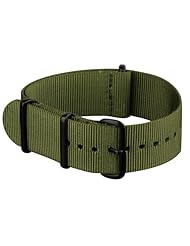 INFANTRY Military Green NATO Watch Band Nylon Fabric Strap G10 4 Rings 22mm Divers Black Hardware Strong #WS-NATO-BG-22M