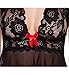 Papaya Wear Mesh Babydoll Chemise Lace Halter Top Lingerie Set