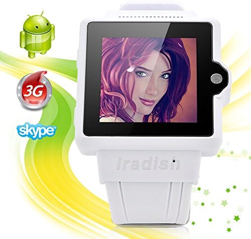 Iradish 1.54" Android 4.0 Mtk6577 Bluetooth Wifi 3g Watch Phone Smartwatch Touch Screen Display, Gps, Camera, Dual Core CPU (White)