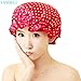 Waterproof Women Shower Caps Bath Cap VANORIG Cute Double Layer Satin Lined Shower Cap for Women,Pack of 1 (Peach Dots)