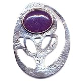 Sterling Silver Lavender Chalcedony Tree of Life Brooch