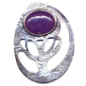 Sterling Silver Lavender Chalcedony Tree of Life Brooch by Suz Andreasen, MADE... by Chalcedony Brooches