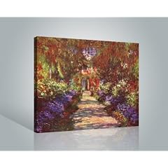 Claude Monet - Eine Allee In Giverny, Gartenweg, 1902 Poster Leinwandbild Auf Keilrahmen (50 x 40cm)