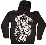 Sons Of Anarchy Muted Grim Reaper Hoodie Sweatshirt (Small)