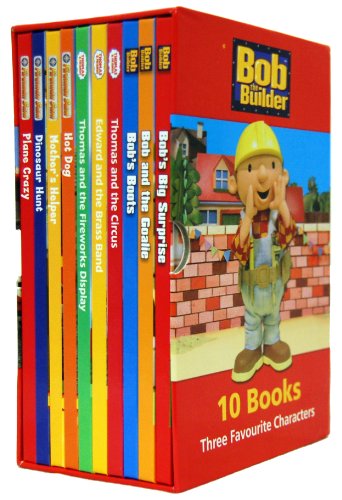 Fireman Sam + Bob The Builder + Thomas The Tank Engine 10 Books Box Gift Set RRP: £29.99 (the Fireworks Display, the Brass Band, the Circus, boots, the Goalie, Big Surprise, Plane Crazy, Dinosaur Hunt, Mothers, Helper, Hot Dog)