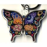Beautiful Magical Celestial Butterfly Keychain with Art by Fantasy Grateful Dead Artist, Dan Morris ~ Special, Unique Gift
