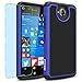 Microsoft Lumia 650 Case, INNOVAA Smart Grid Defender Armor Case W/ Free Screen Protector & Touch Screen Stylus Pen - Black/Blue