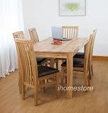 CHELSEA NEW 6' SOLID OAK DINING TABLE & LEATHER CHAIRS
