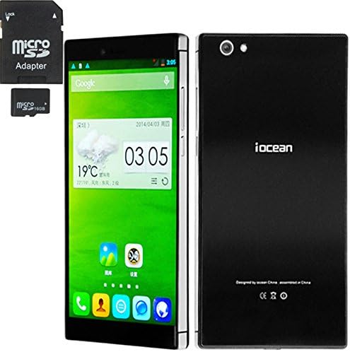 iOcean X8 3G Unlocked Smartphone (gift-16GB Card) 5.7 inch FHD 2GB+16GB Support NFC OTG MTK6592 Octa Core 1.7GHz Android 4.2.2 13MP WCDMA GSM Dual SIM, Black (Phone+ 16GB TF Card)