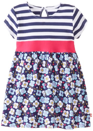 Zutano Baby Girls' Blaue Blumen Banded Waist Dress