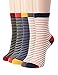 OSABASA Womens Fashion Cotton Crew Socks Stripe Printing-3 to 7 pack