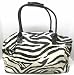 Black / White Zebra Print Overnight Bag Duffel Black Trim