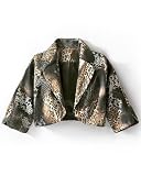 Newport News Animal Print Cropped Sateen Jacket
