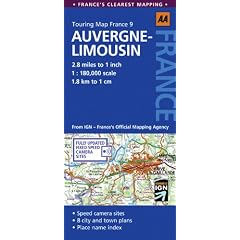 Road Map Auvergne-Limousin (AA Touring Map France 09)