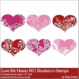 Photoshop Brushes - Love Me Hearts No. 01 Brushes and Stamps