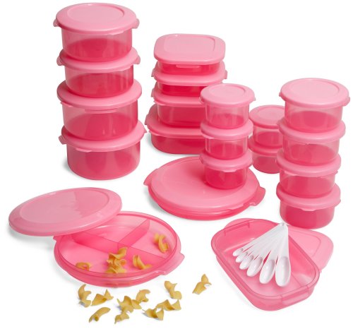 Superseal 48 Piece Food Saver Set, Pretty Pink