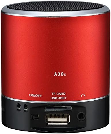 E-More® A38S Super Bass Stereo Wireless Portable MP3 Player Audio Amplifier Support TF Wirelss Stereo Music Adapter Card USB FM Radio Mini Speaker with Built in Speakerphone,Mini, Mobile, 3.5mm Audio- Works With Any Bluetooth Enabled Device for Apple iphone 5S 5C 5 4S 4 ipod ipad 4 3 2 ipad mini Samsung Galaxy S4 S3 S2 S1 Note 3 Note 2 Sony Xperia Z HTC ONE M7 Nokia Blackberry Z10 Smartphones MP3/MP4 Player Latop Macbook PC Tablet Computer -Portable and Rechargeable (Red)