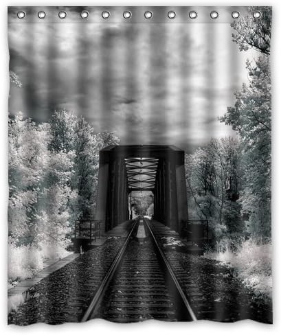 Generic Personalized Retro Vintage Old Fashion Railroad Design Sold By Too Amazing Shower Curtain Bath Decor Curtain 60" x 72"